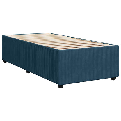 vidaXL Boxspringbett mit Matratze Blau 80x200 cm Samt