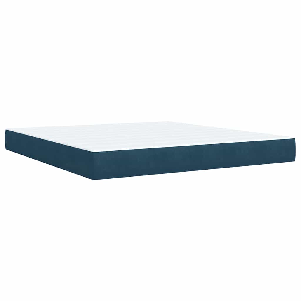 Boxspringbett mit Matratze Blau 180x200 cm Samt