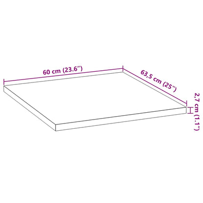 vidaXL Küchenarbeitsplatte 60x63,5x2,7 cm Massivholz Eiche Rechteckig
