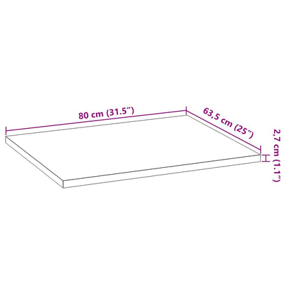 vidaXL Küchenarbeitsplatte 80x63,5x2,7 cm Massivholz Eiche Rechteckig