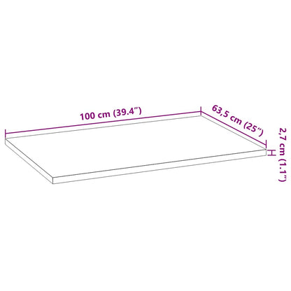 vidaXL Küchenarbeitsplatte 100x63,5x2,7 cm Massivholz Eiche Rechteckig