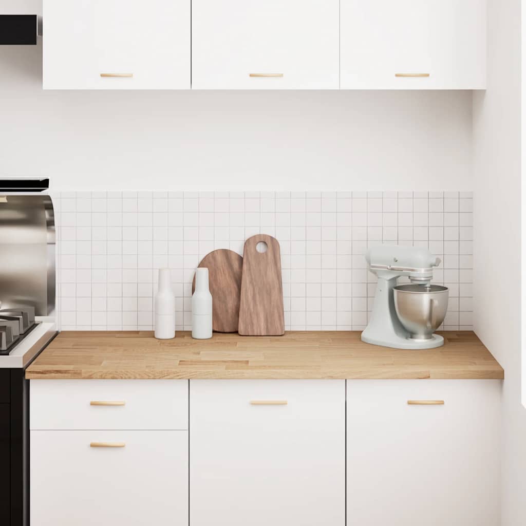 vidaXL Küchenarbeitsplatte 140x63,5x2,7 cm Massivholz Eiche Rechteckig
