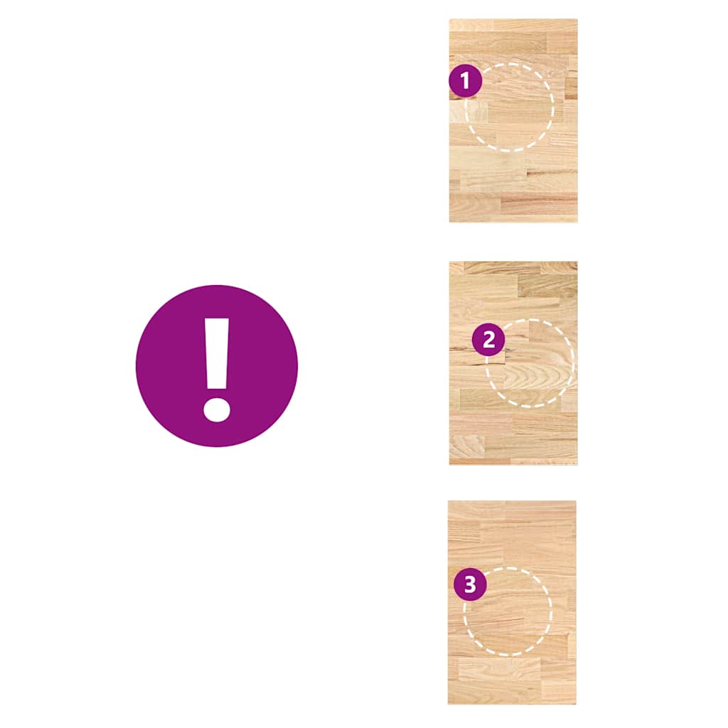 Küchenarbeitsplatte 40x63,5x4 cm Massivholz Eiche Rechteckig