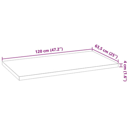 vidaXL Küchenarbeitsplatte 120x63,5x4 cm Massivholz Eiche Rechteckig