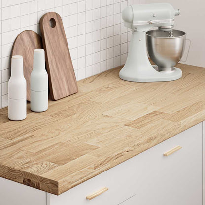 vidaXL Küchenarbeitsplatte 140x63,5x4 cm Massivholz Eiche Rechteckig