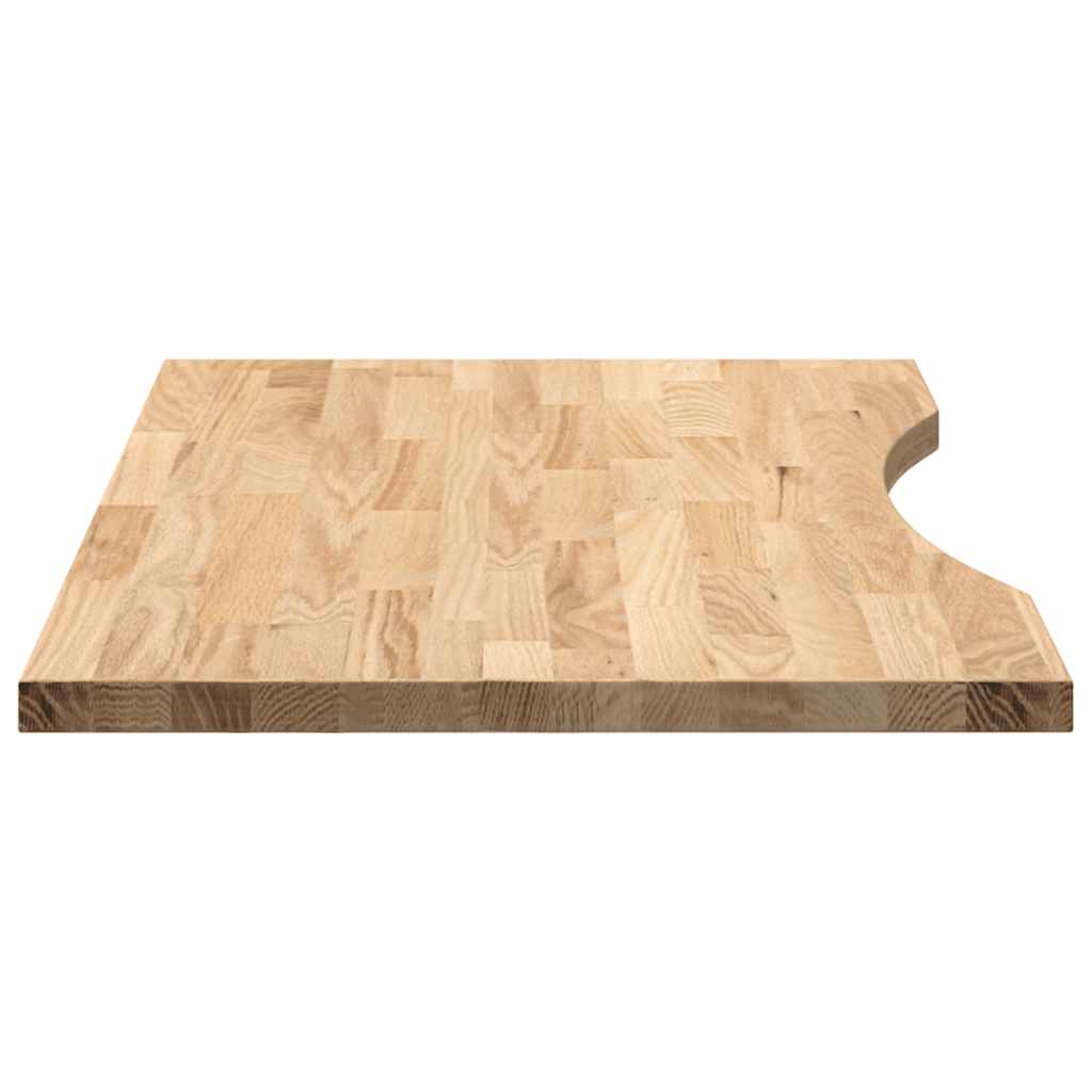 vidaXL Schreibtischplatte Unbehandelt 80x50x2,5 cm Massivholz Eiche
