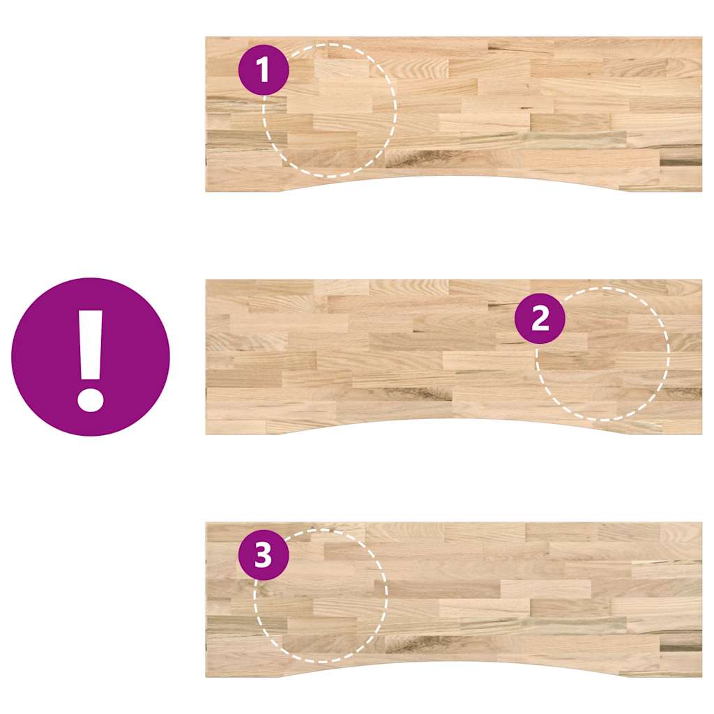 vidaXL Schreibtischplatte Unbehandelt 160x50x2,5 cm Massivholz Eiche