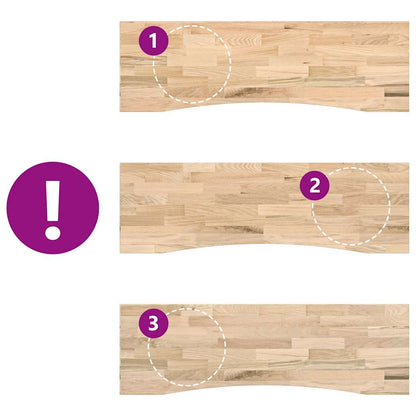 vidaXL Schreibtischplatte Unbehandelt 160x50x2,5 cm Massivholz Eiche