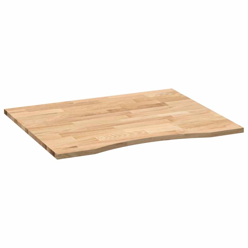vidaXL Schreibtischplatte Unbehandelt 100x80x2,5 cm Massivholz Eiche