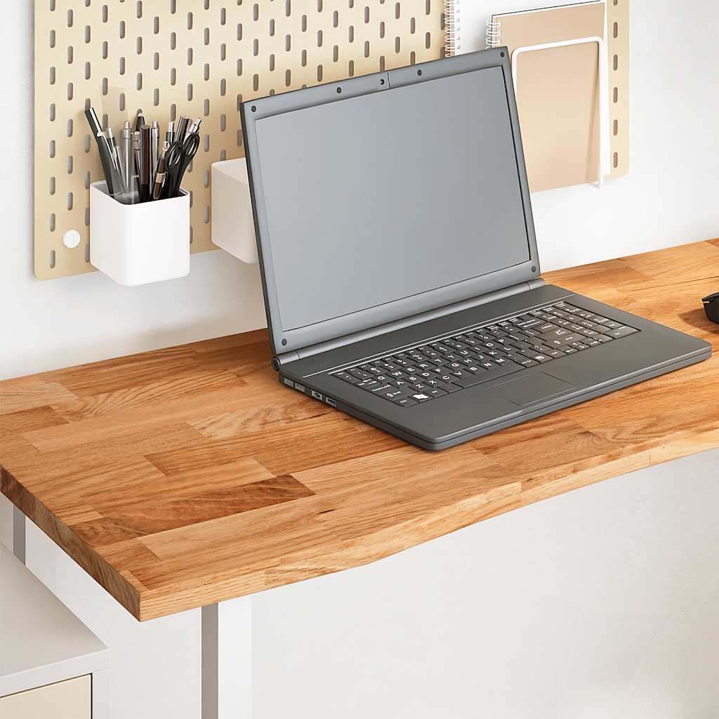 vidaXL Schreibtischplatte Hellbraun 140x50x2,5 cm Massivholz Eiche