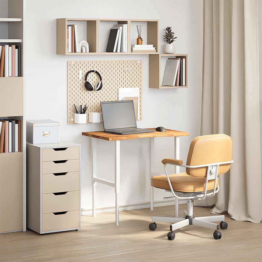 vidaXL Schreibtischplatte Hellbraun 80x60x2,5 cm Massivholz Eiche