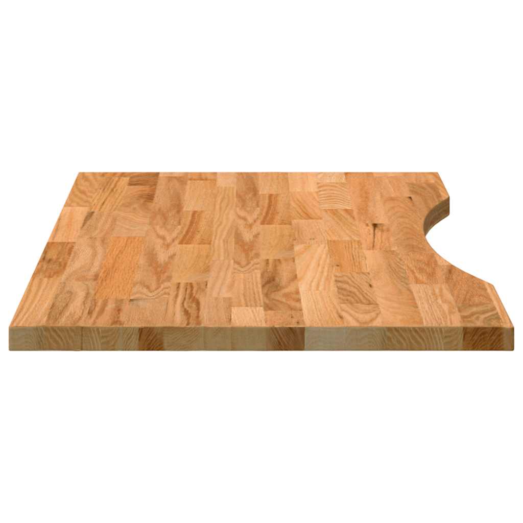 vidaXL Schreibtischplatte Hellbraun 80x60x2,5 cm Massivholz Eiche