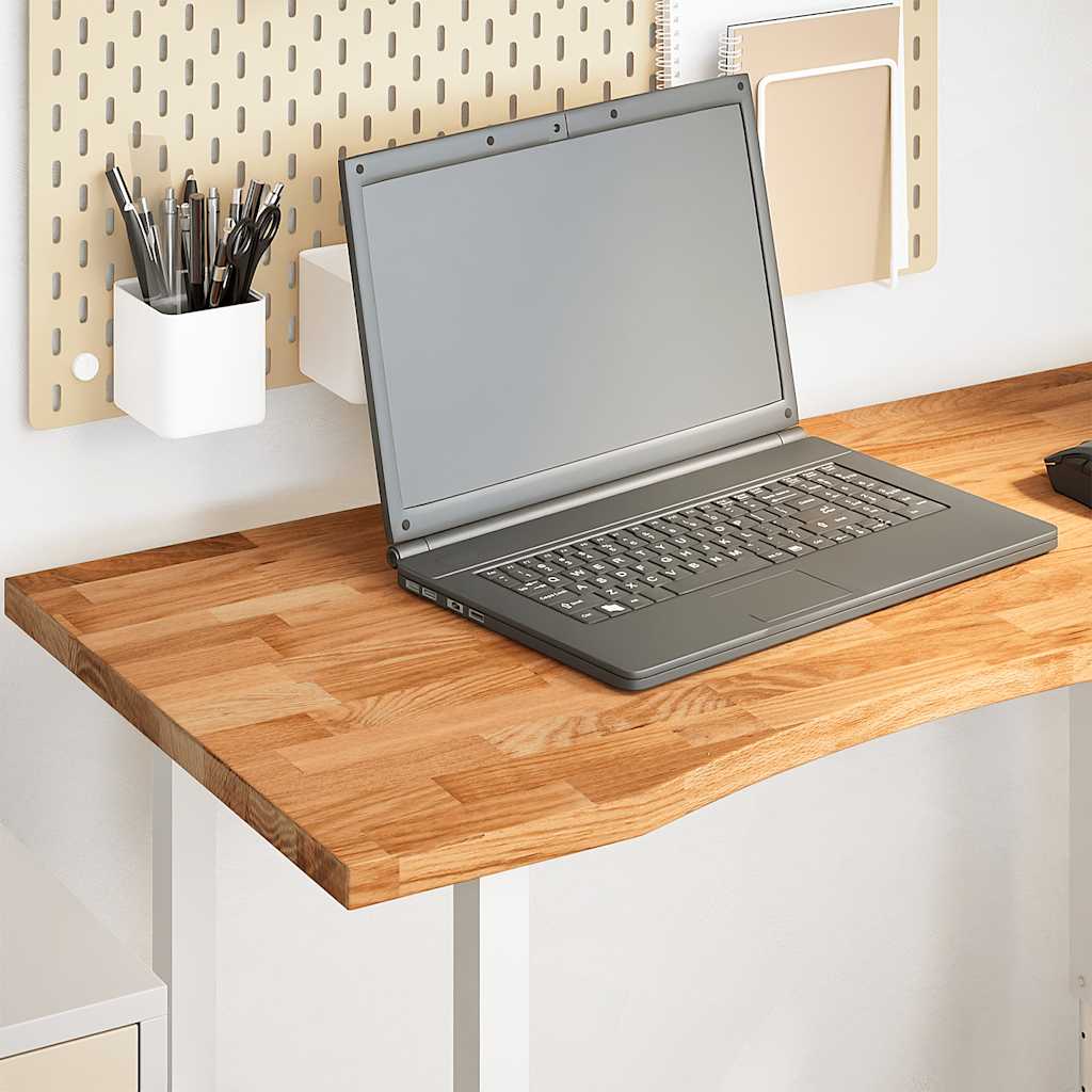 vidaXL Schreibtischplatte Hellbraun 100x60x2,5 cm Massivholz Eiche
