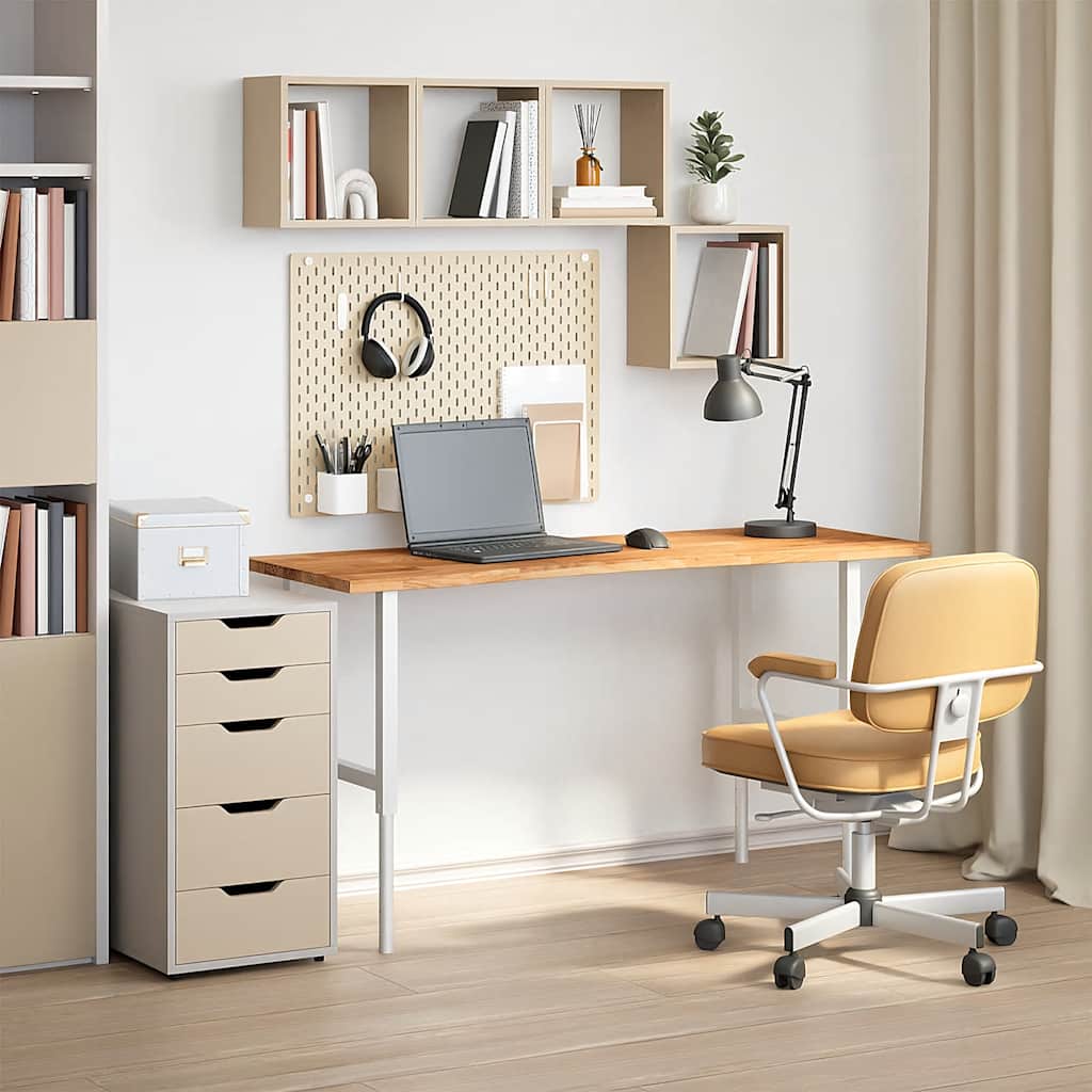 vidaXL Schreibtischplatte Hellbraun 140x60x2,5 cm Massivholz Eiche