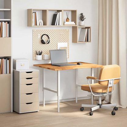 vidaXL Schreibtischplatte Hellbraun 100x80x2,5 cm Massivholz Eiche