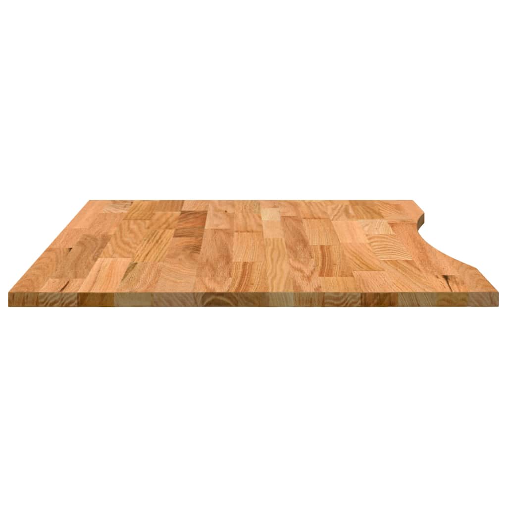 vidaXL Schreibtischplatte Hellbraun 100x80x2,5 cm Massivholz Eiche