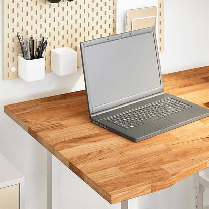 vidaXL Schreibtischplatte Hellbraun 100x80x2,5 cm Massivholz Eiche