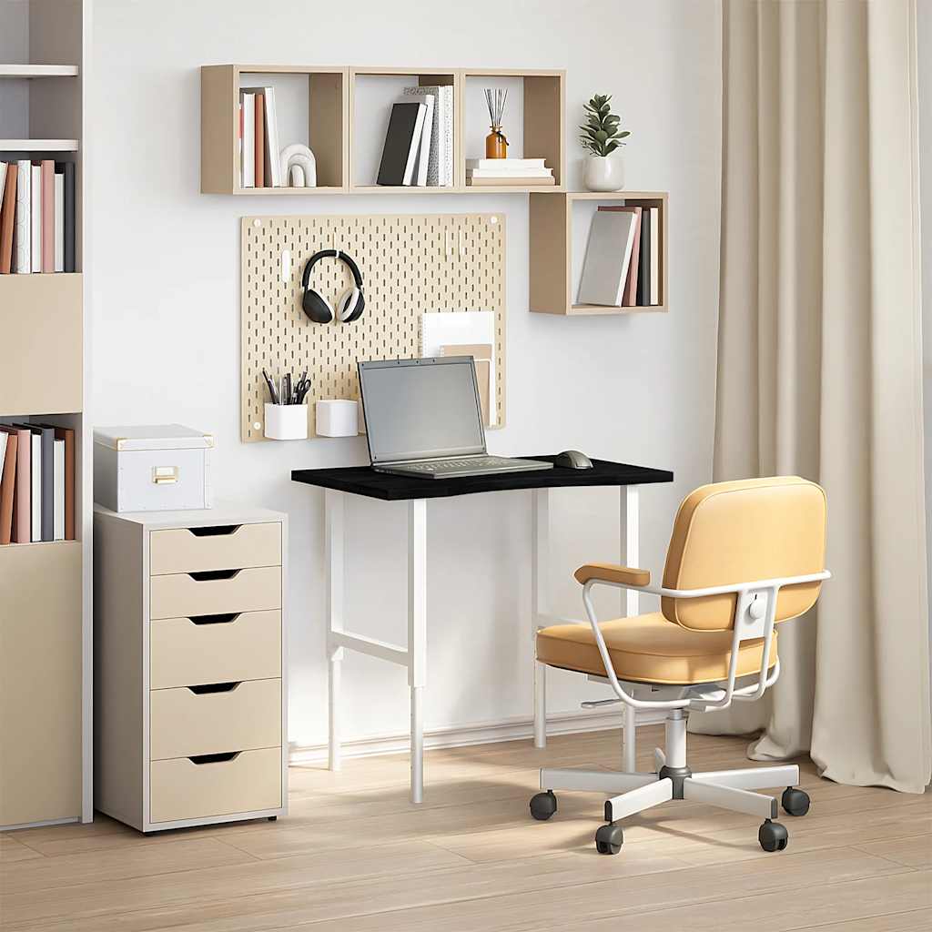 vidaXL Schreibtischplatte Dunkelbraun 80x50x2,5 cm Massivholz Eiche