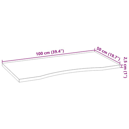 vidaXL Schreibtischplatte Dunkelbraun 100x50x2,5 cm Massivholz Eiche