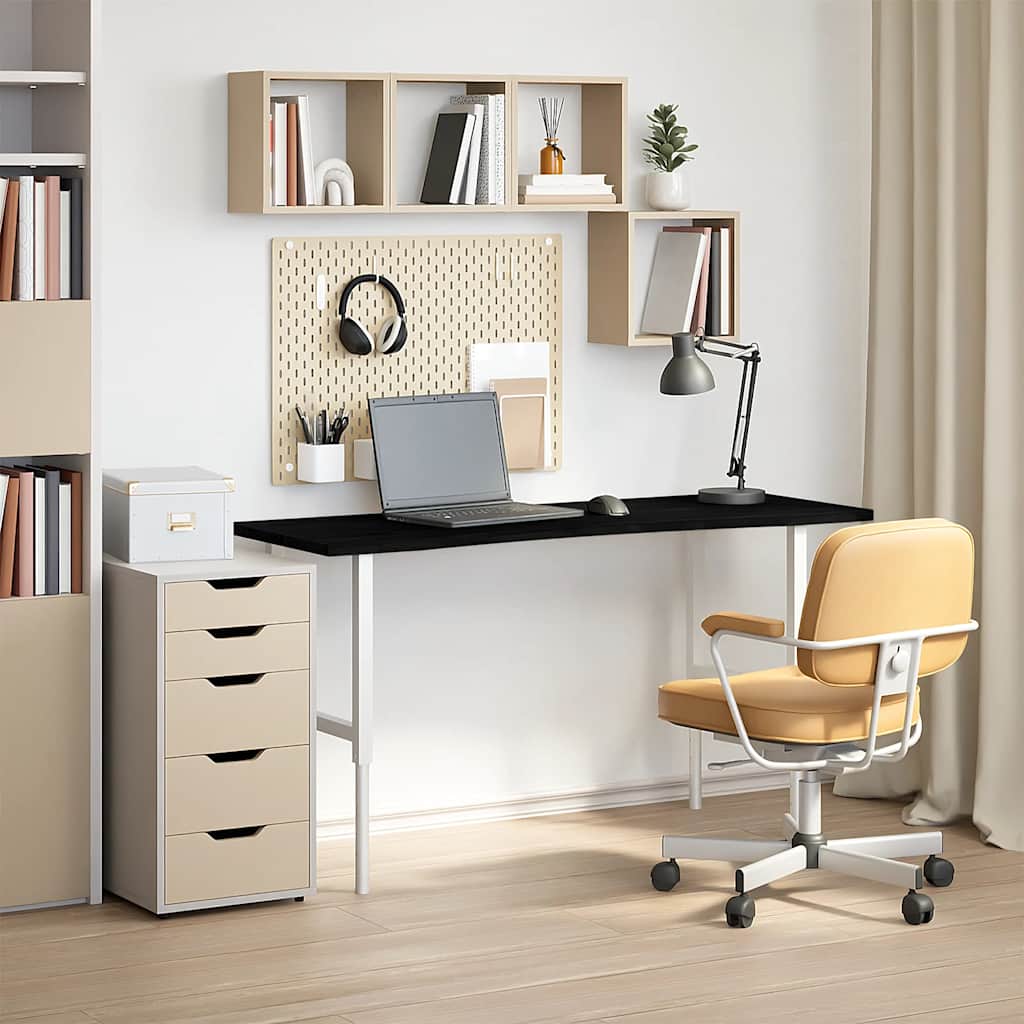 vidaXL Schreibtischplatte Dunkelbraun 140x50x2,5 cm Massivholz Eiche