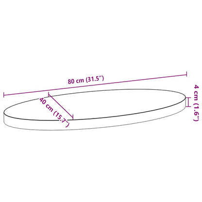 vidaXL Tischplatte 80x40x4 cm Massivholz Eiche Oval