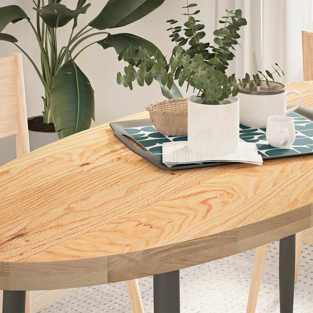 vidaXL Tischplatte 140x60x4 cm Massivholz Eiche Oval