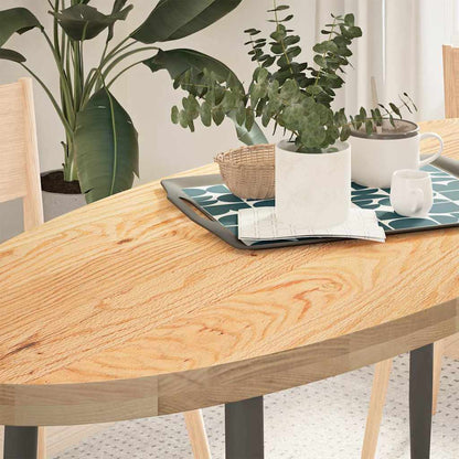 vidaXL Tischplatte 140x60x4 cm Massivholz Eiche Oval