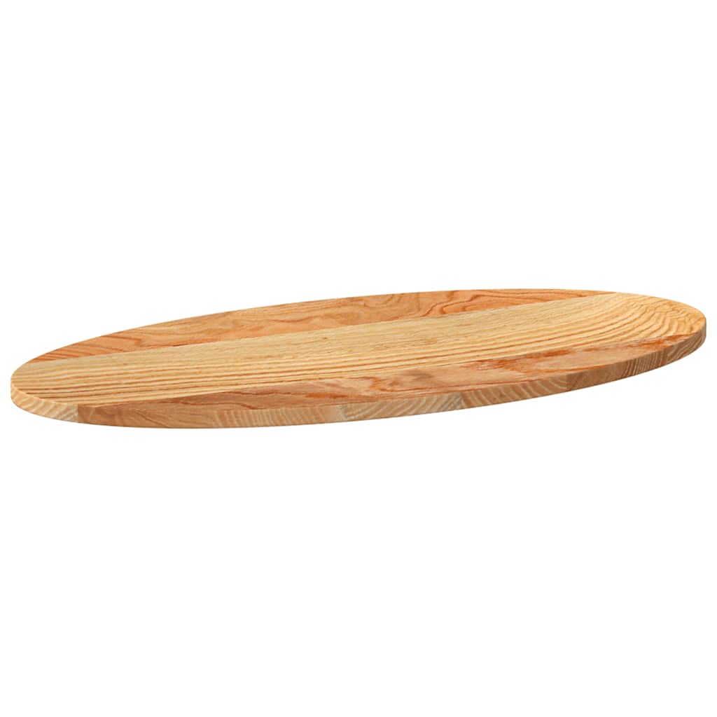 vidaXL Tischplatte Hellbraun 80x40x2 cm Massivholz Eiche Oval