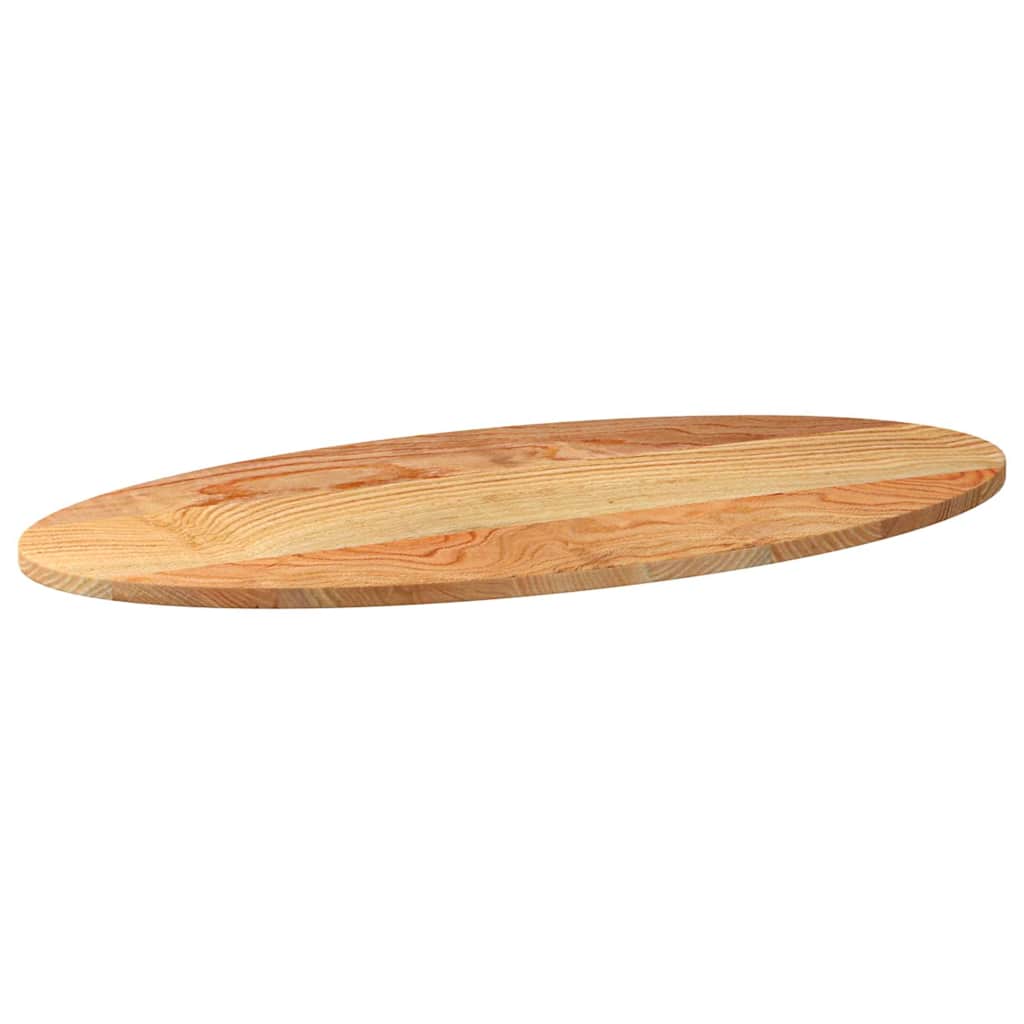 vidaXL Tischplatte Hellbraun 100x50x2 cm Massivholz Eiche Oval