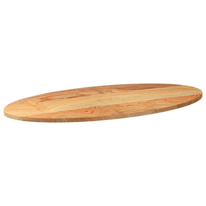 vidaXL Tischplatte Hellbraun 100x50x2 cm Massivholz Eiche Oval