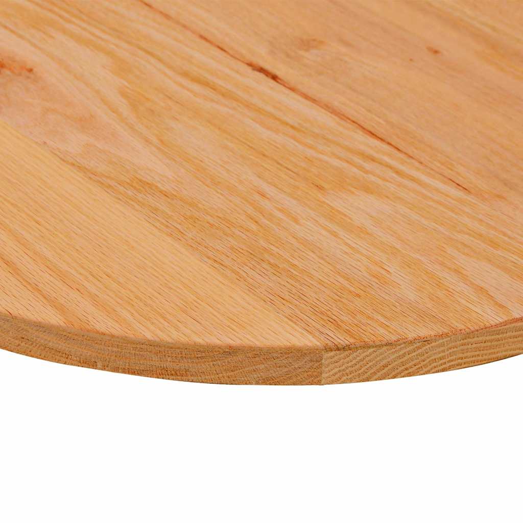 Tischplatte Hellbraun 100x50x2 cm Massivholz Eiche Oval