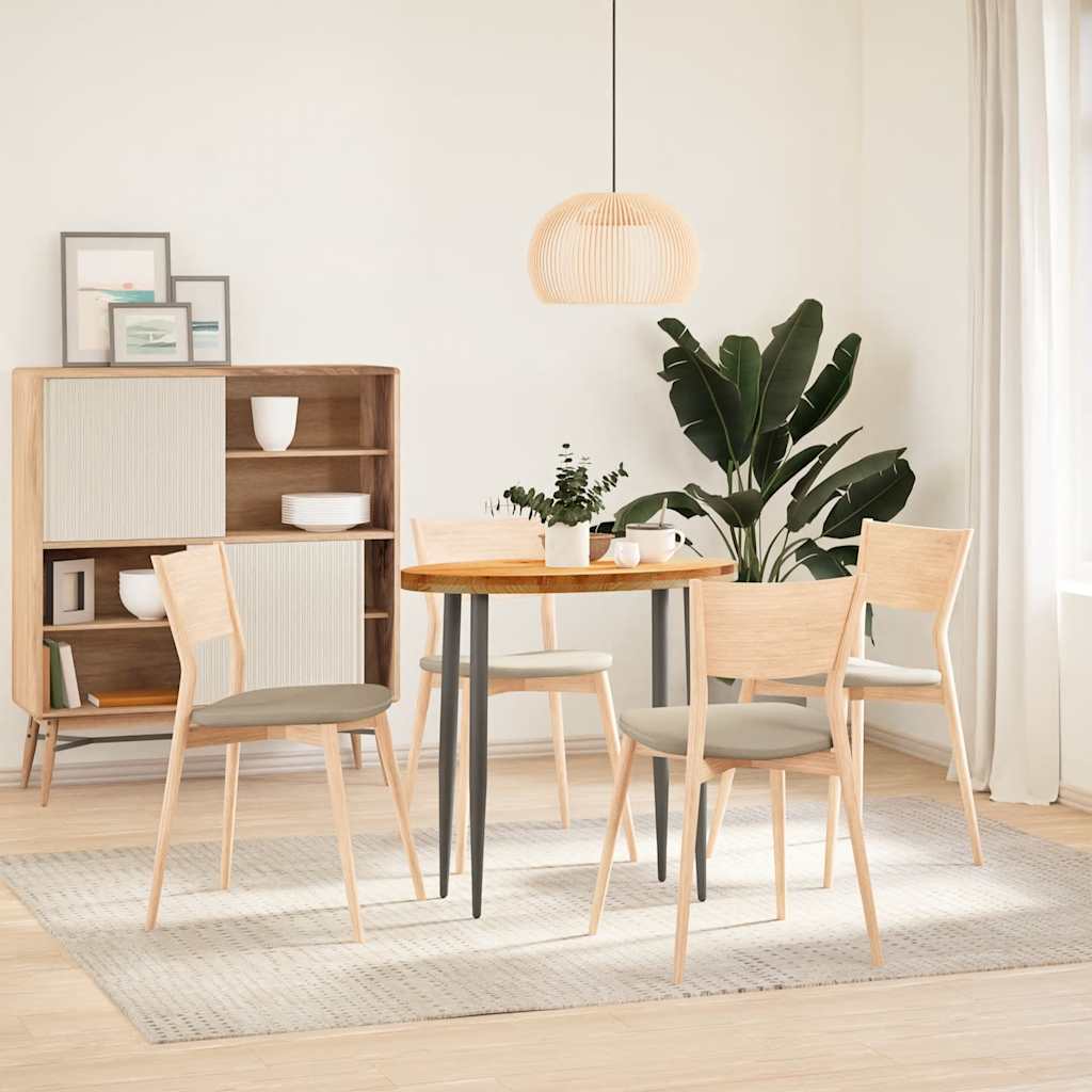 vidaXL Tischplatte Hellbraun 80x40x4 cm Massivholz Eiche Oval