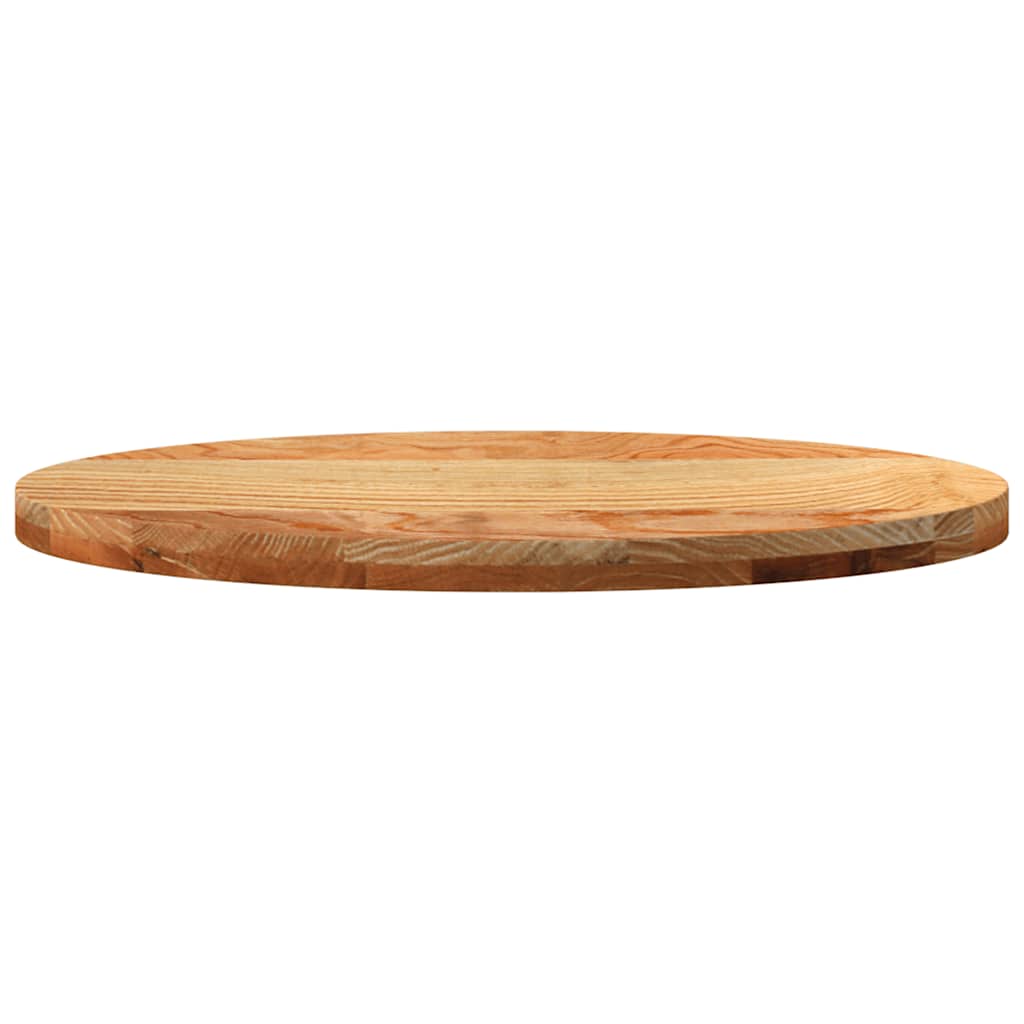 vidaXL Tischplatte Hellbraun 80x40x4 cm Massivholz Eiche Oval
