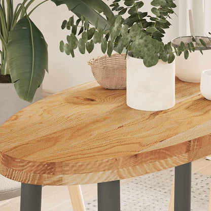 vidaXL Tischplatte Hellbraun 80x40x4 cm Massivholz Eiche Oval