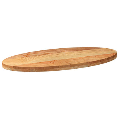 vidaXL Tischplatte Hellbraun 100x50x4 cm Massivholz Eiche Oval