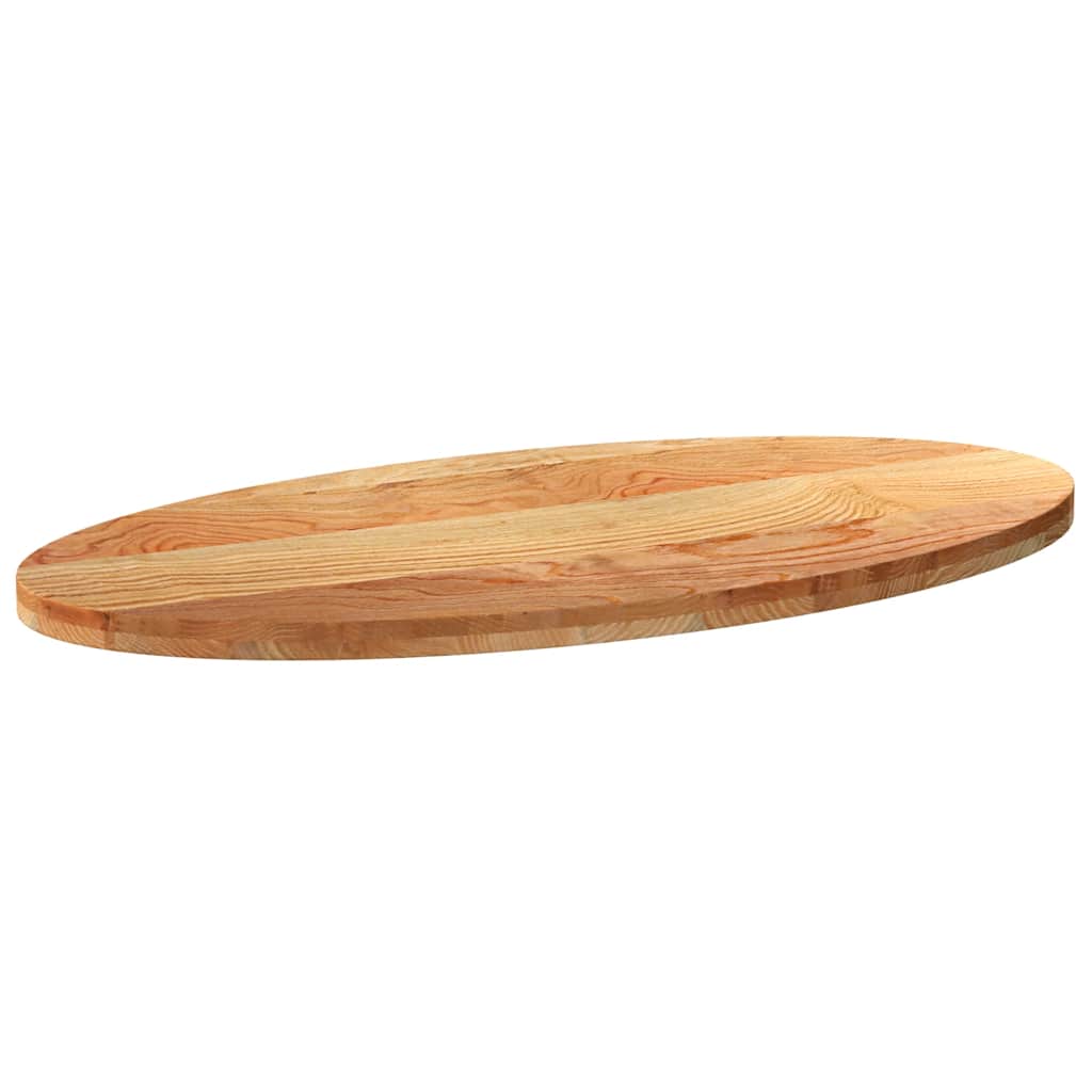 vidaXL Tischplatte Hellbraun 120x60x4 cm Massivholz Eiche Oval