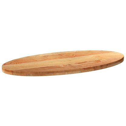 vidaXL Tischplatte Hellbraun 120x60x4 cm Massivholz Eiche Oval