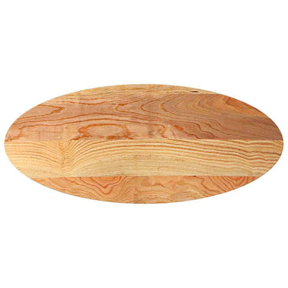 vidaXL Tischplatte Hellbraun 140x60x4 cm Massivholz Eiche Oval