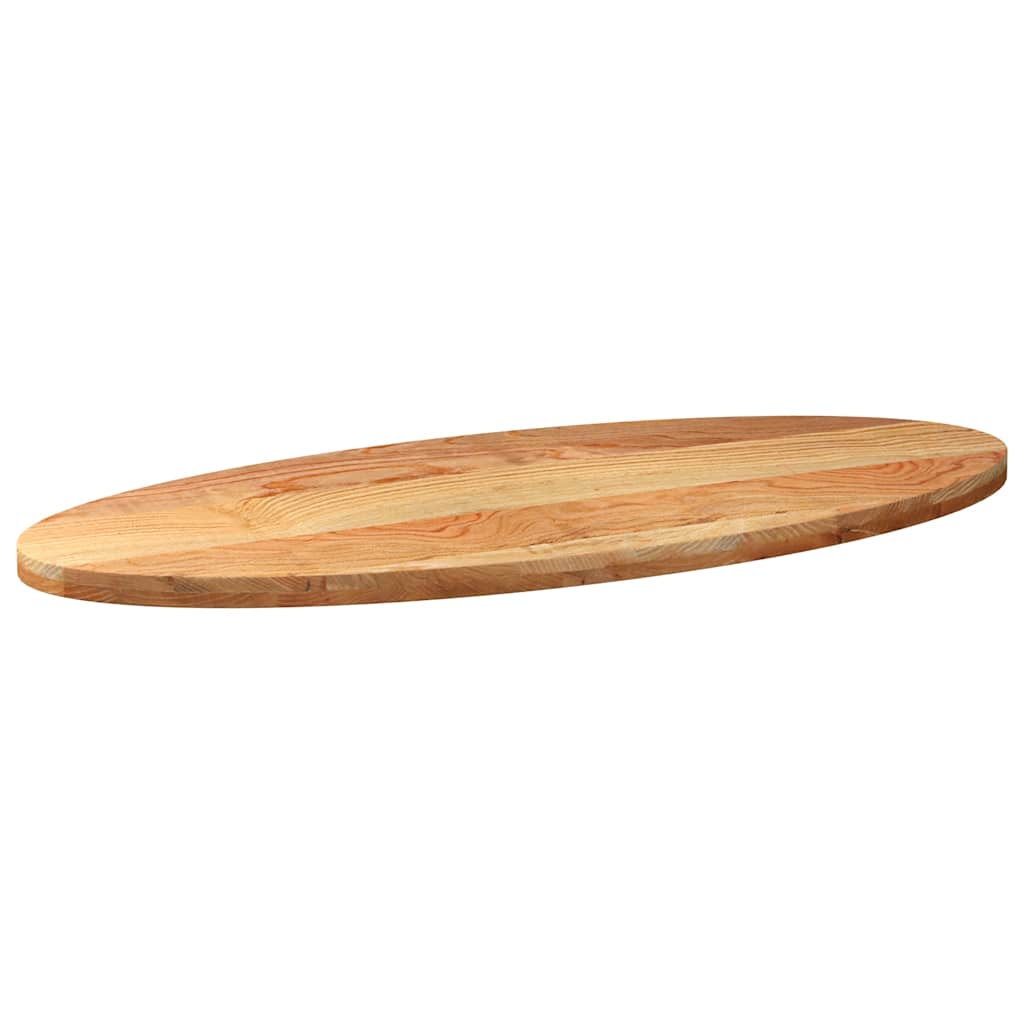 vidaXL Tischplatte Hellbraun 140x60x4 cm Massivholz Eiche Oval