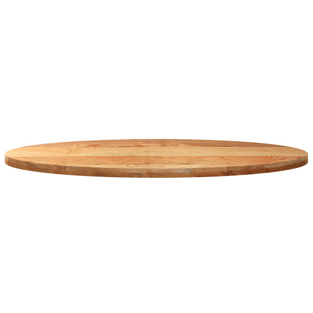 vidaXL Tischplatte Hellbraun 140x60x4 cm Massivholz Eiche Oval
