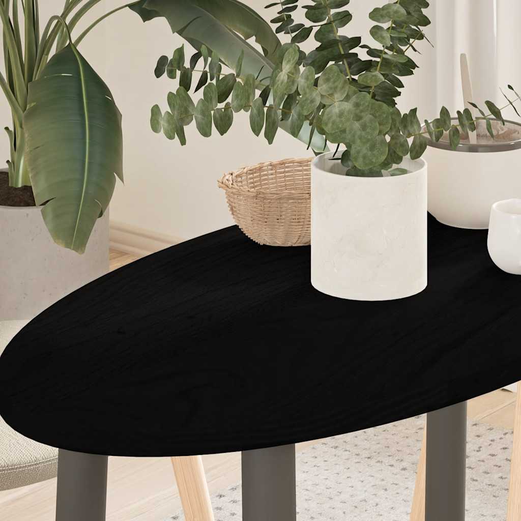 vidaXL Tischplatte Dunkelbraun 80x40x2 cm Massivholz Eiche Oval