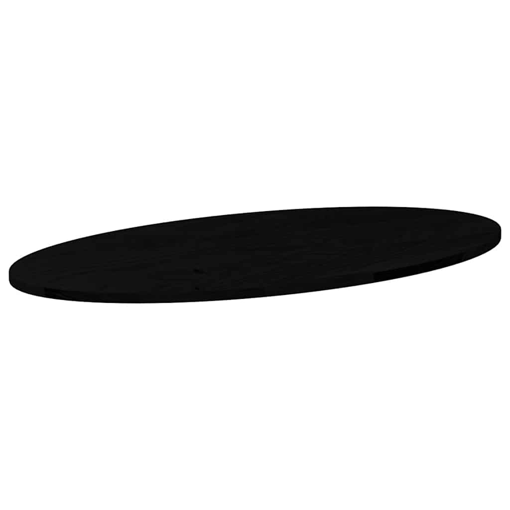 vidaXL Tischplatte Dunkelbraun 100x50x2 cm Massivholz Eiche Oval