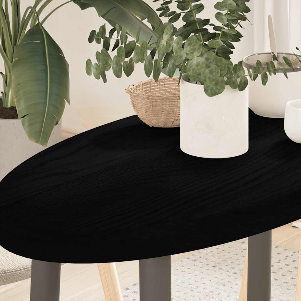 vidaXL Tischplatte Dunkelbraun 80x40x4 cm Massivholz Eiche Oval