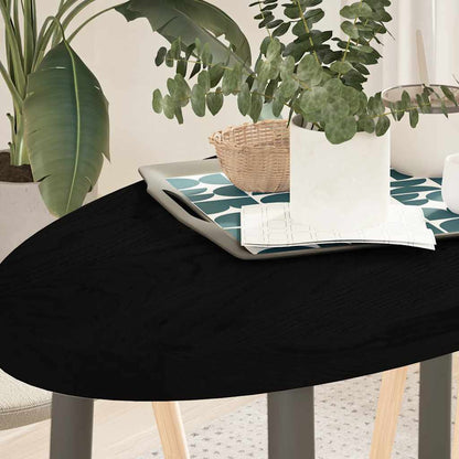 vidaXL Tischplatte Dunkelbraun 100x50x4 cm Massivholz Eiche Oval