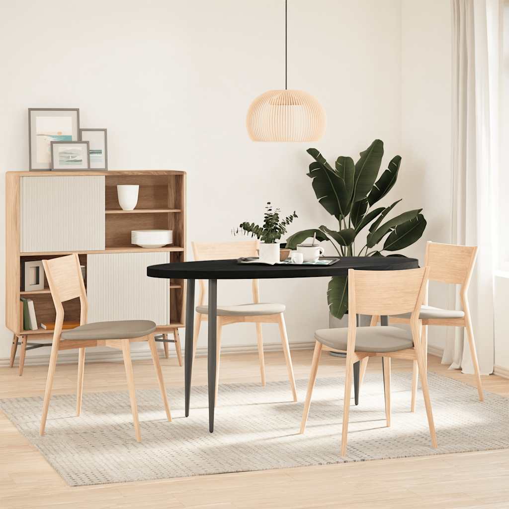 vidaXL Tischplatte Dunkelbraun 140x60x4 cm Massivholz Eiche Oval
