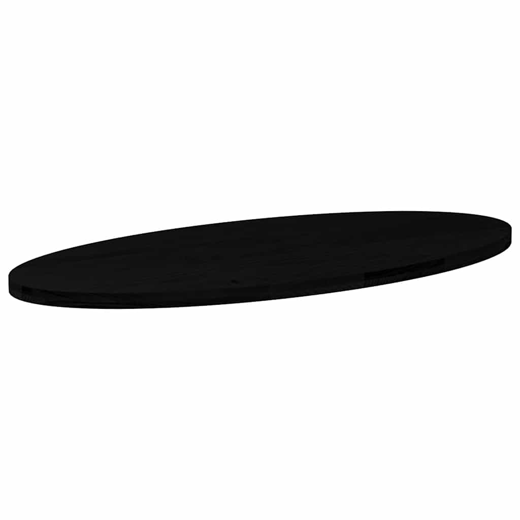 vidaXL Tischplatte Dunkelbraun 140x60x4 cm Massivholz Eiche Oval