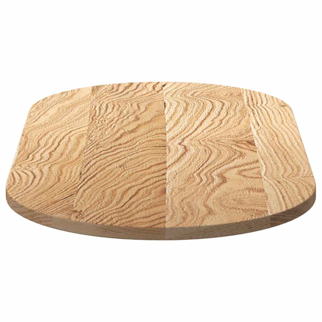 vidaXL Tischplatte 100x50x2 cm Massivholz Eiche Oval