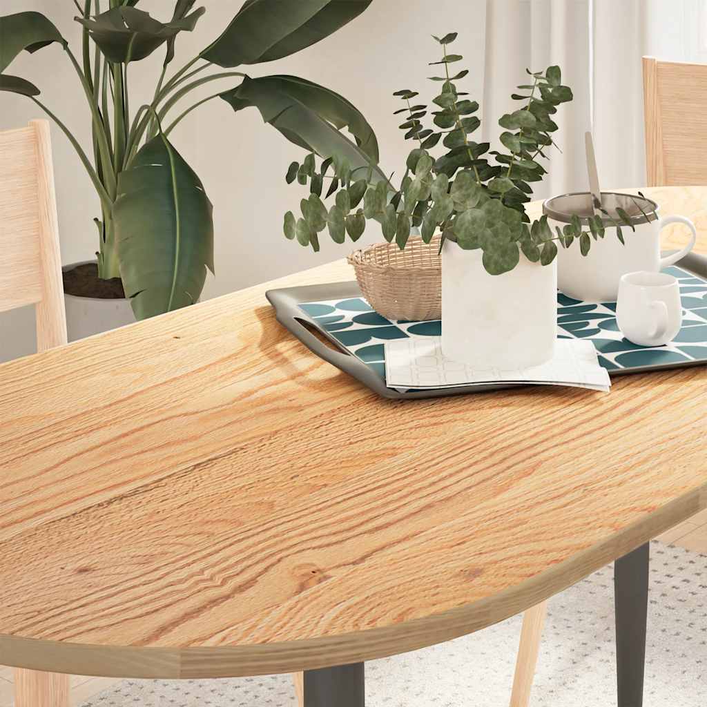 vidaXL Tischplatte 140x60x2 cm Massivholz Eiche Oval