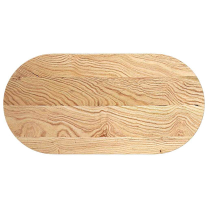 vidaXL Tischplatte 100x50x4 cm Massivholz Eiche Oval