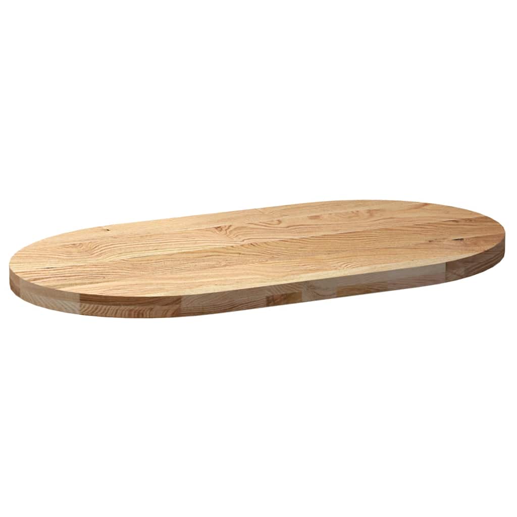 vidaXL Tischplatte 100x50x4 cm Massivholz Eiche Oval